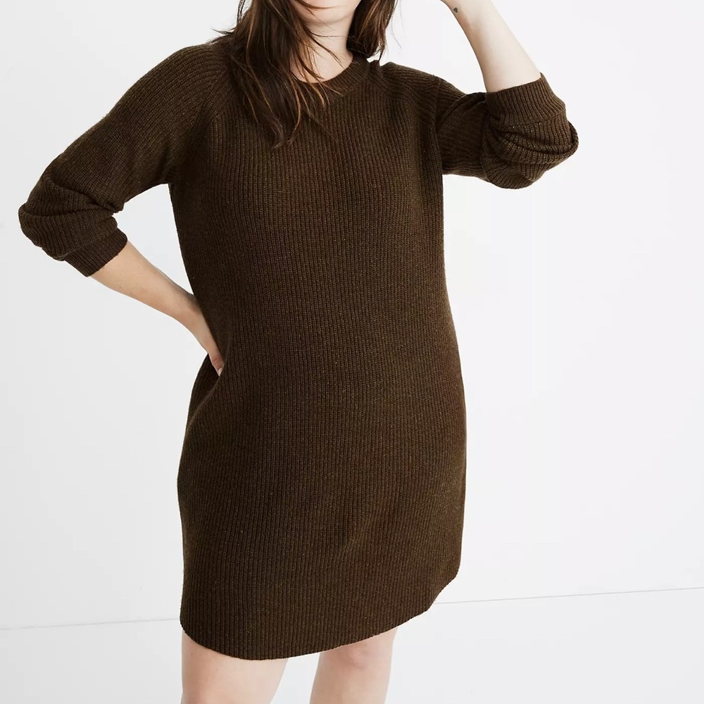 Madewell Curved-Hem Sweater Dress - Size large